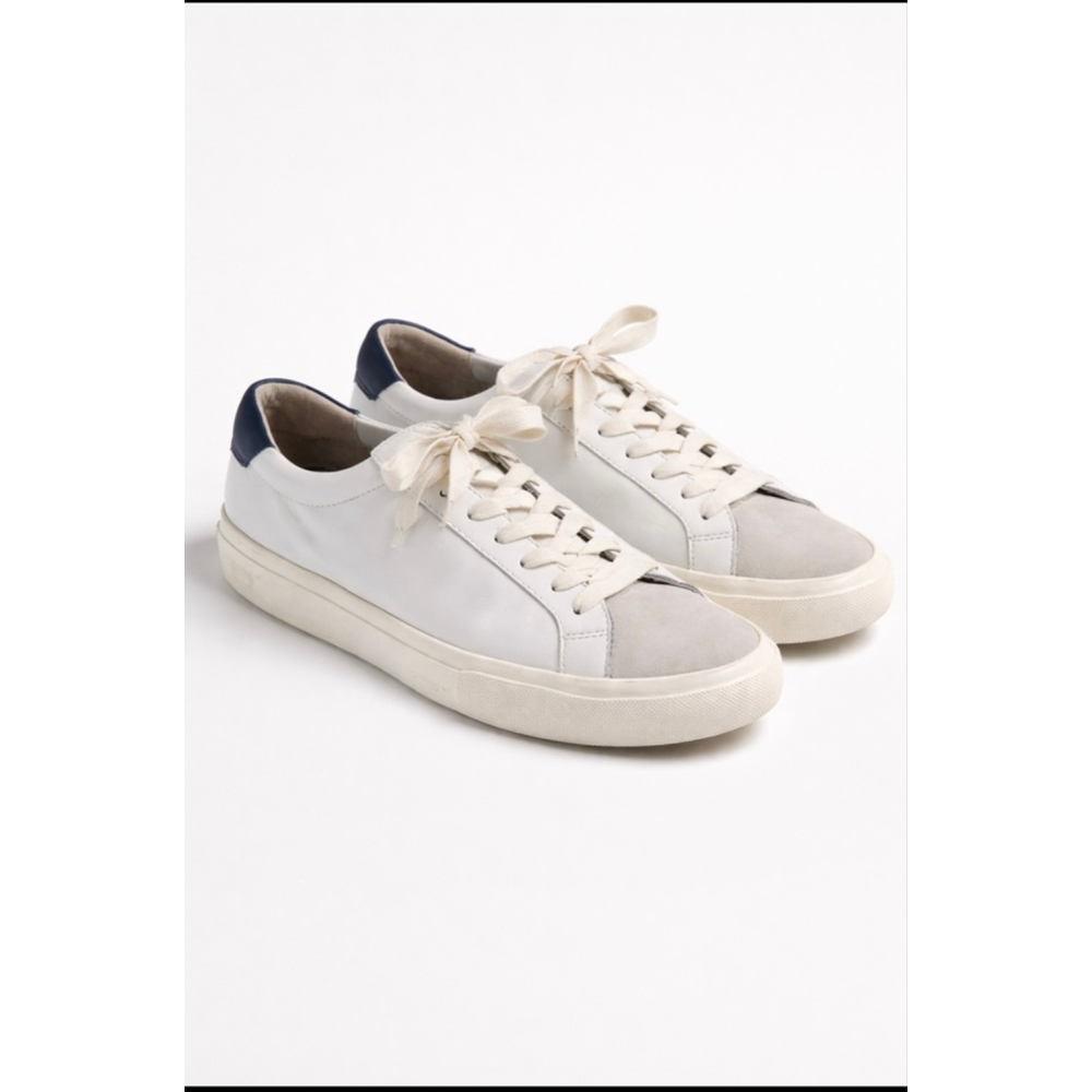 Vince White Leather Sneakers Mens 9.5 EU 43 Low Top Lace Up Casual Shoes